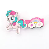 Hair clip - Unicorn single with rainbow- 50mm