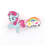 Hair clip - Unicorn single with rainbow- 50mm