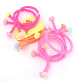 Hair bands - 4 pack (double bands)- Neon with motive