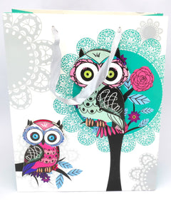 Large gift bag with handles - 320 x 260 x 100mm - Owl