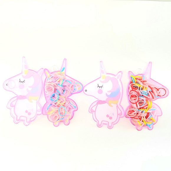 Unicorn shape holder with hair bands - Small